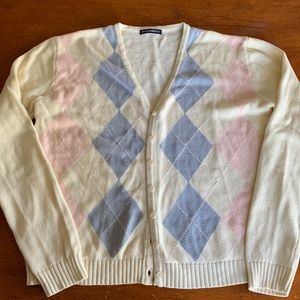 Brandy Melville cream with light blue and pink